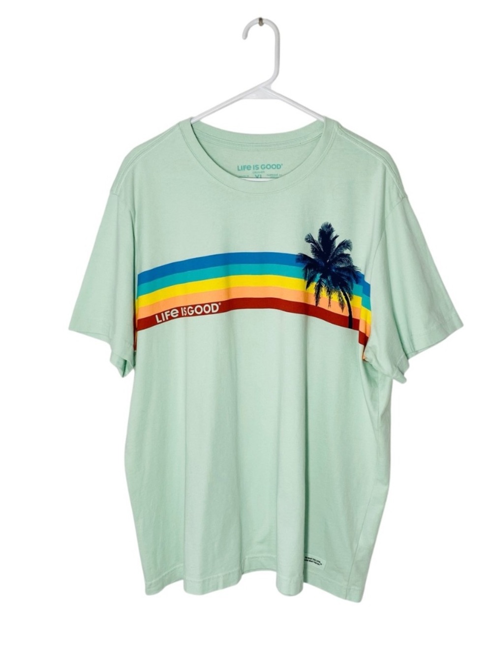 LIFE IS GOOD Rainbow Palm Tree Tee
